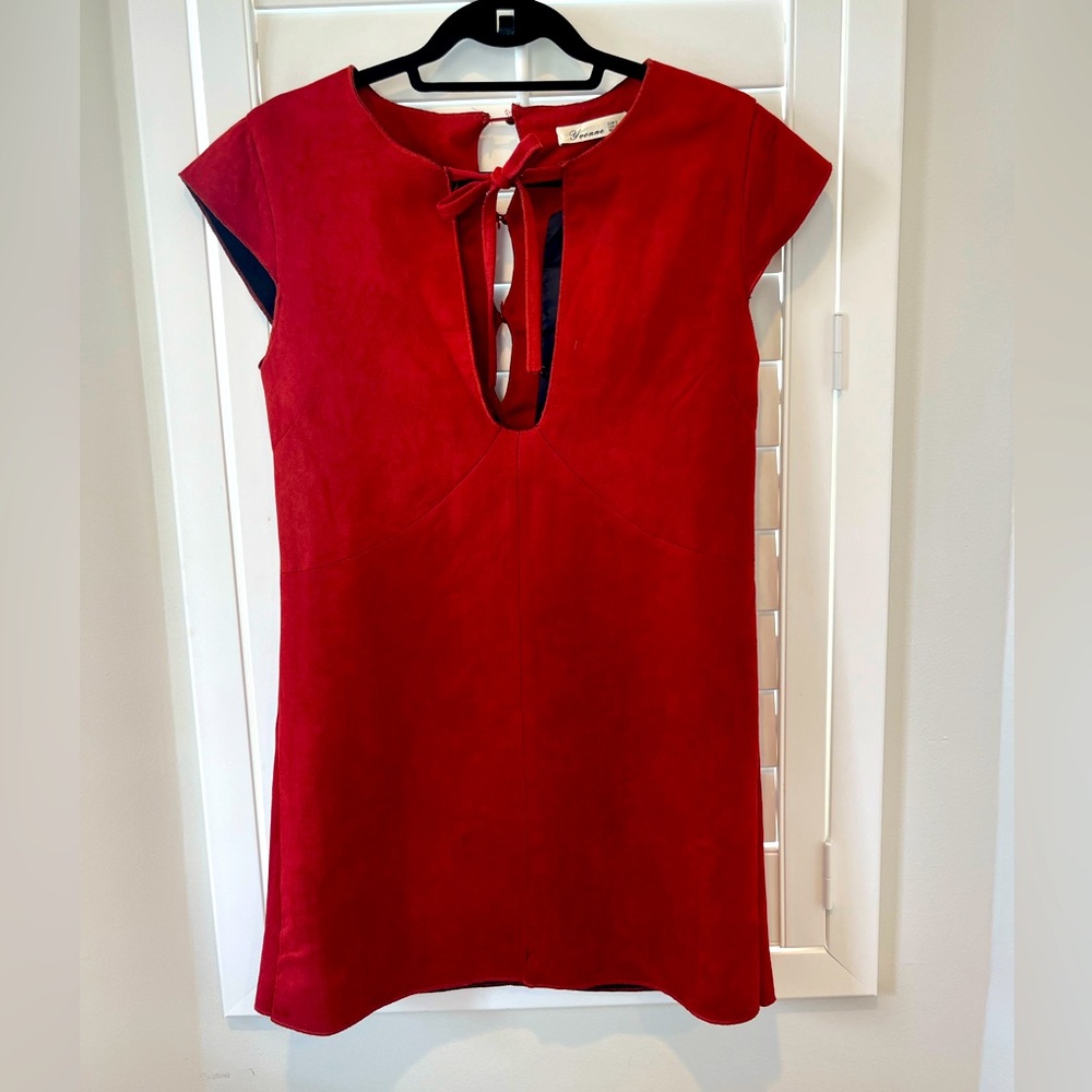 YVONNE Suede Tailored Mini Dress